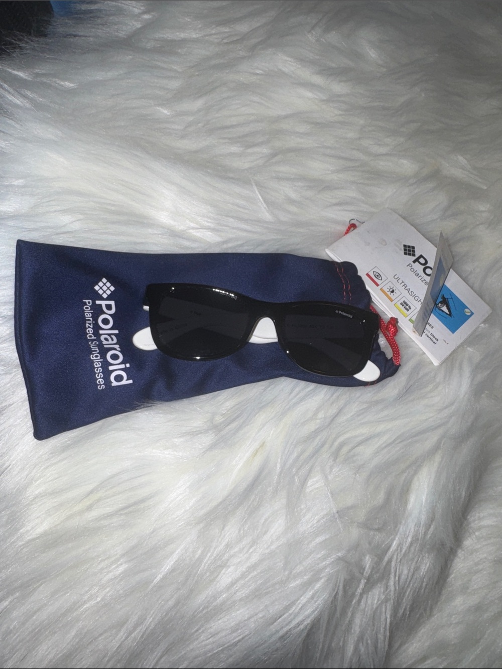 Polaroid Black White Sunglasses ultra sight P0300A 4-6 years brand new
